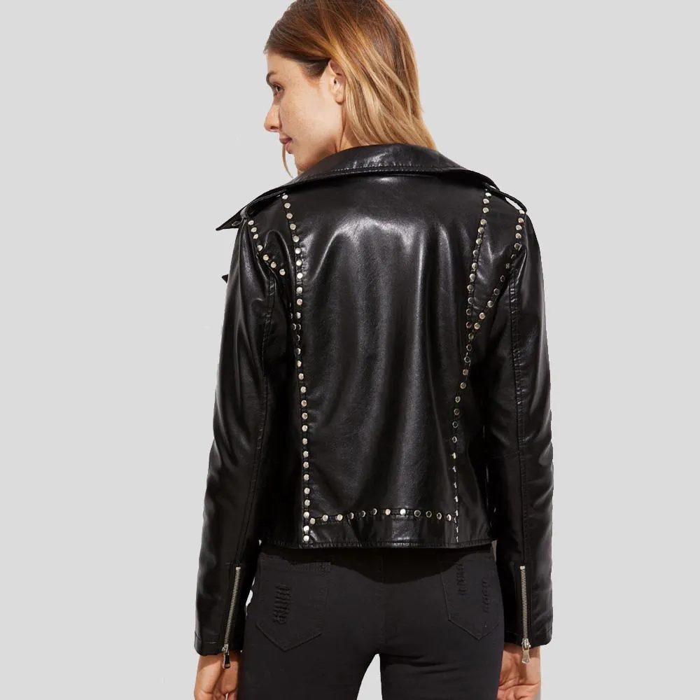 Scarlett Black Biker Leather Jacket