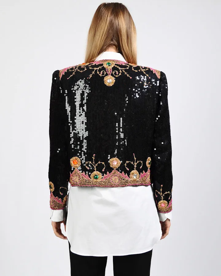 Sequin Encrusted Jeweled Trophy Jacket