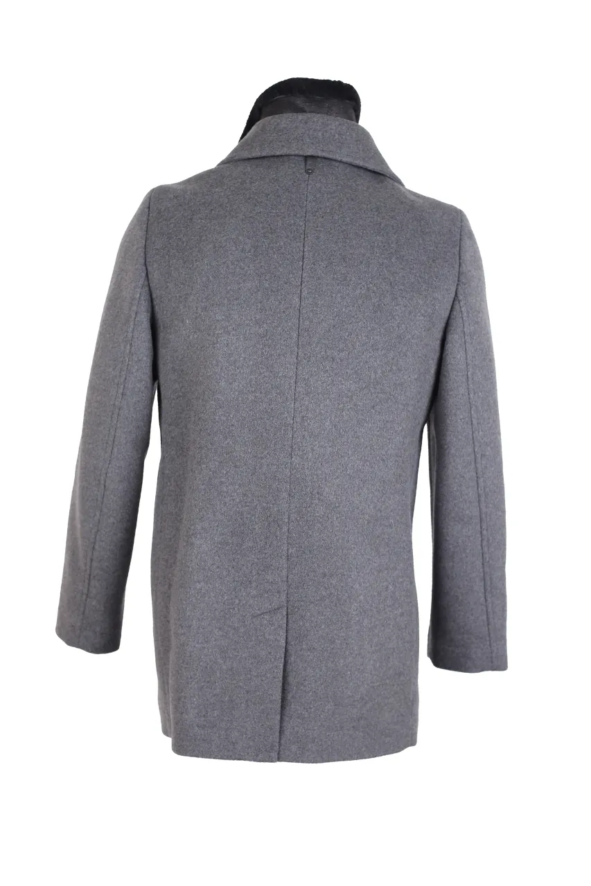 Shearling Collar Padded Dress Coat