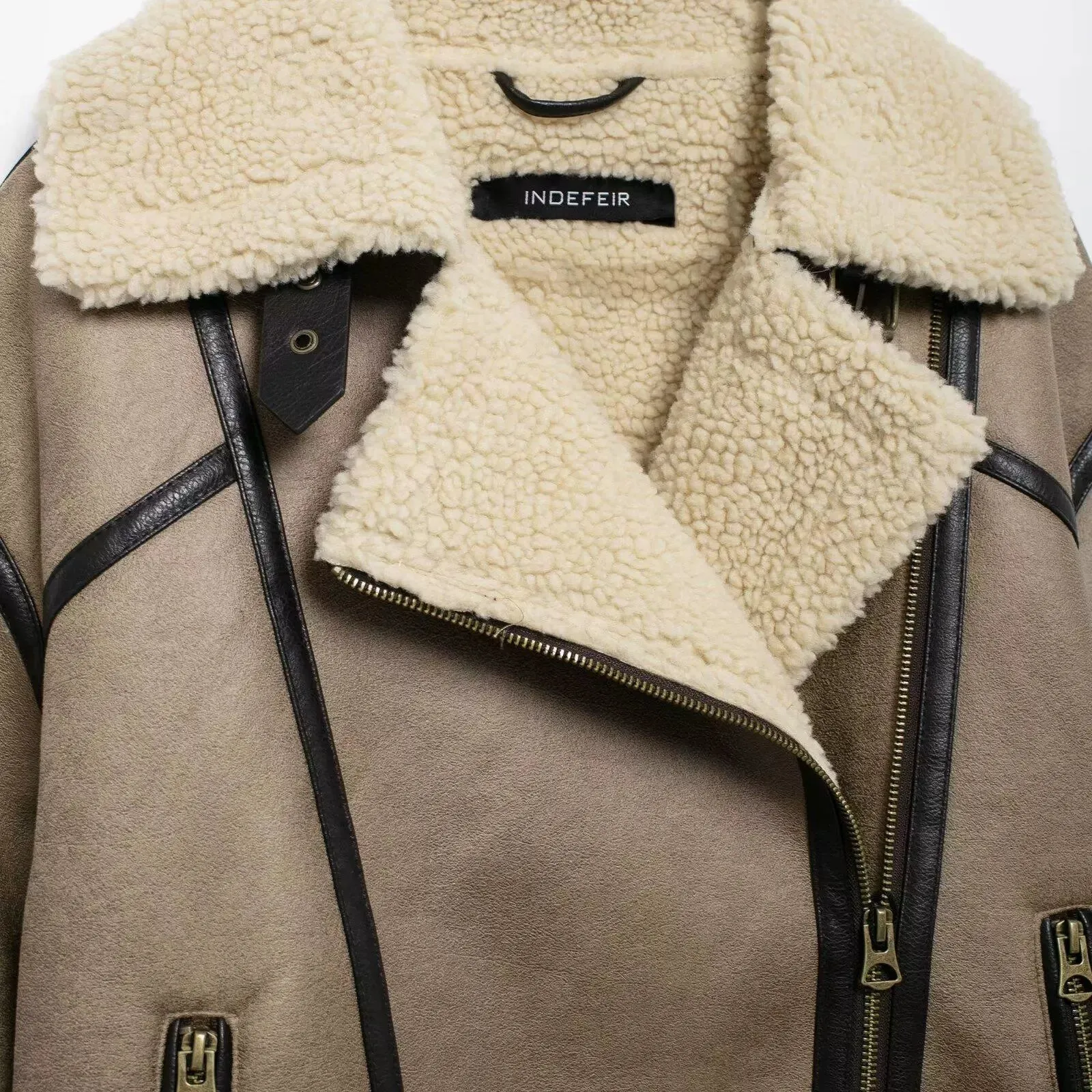 Shearling Lined Biker Jacket