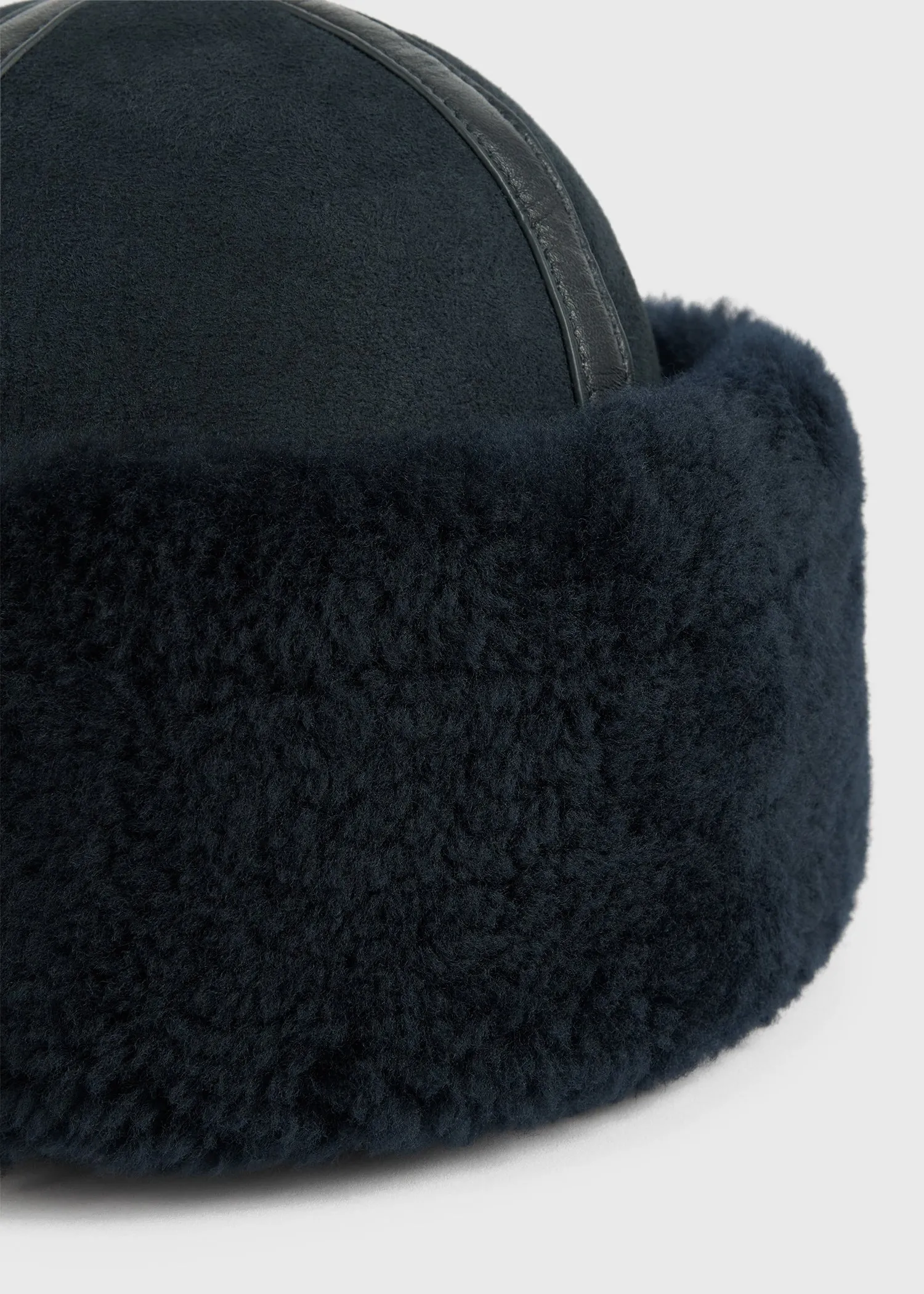 Shearling winter hat navy