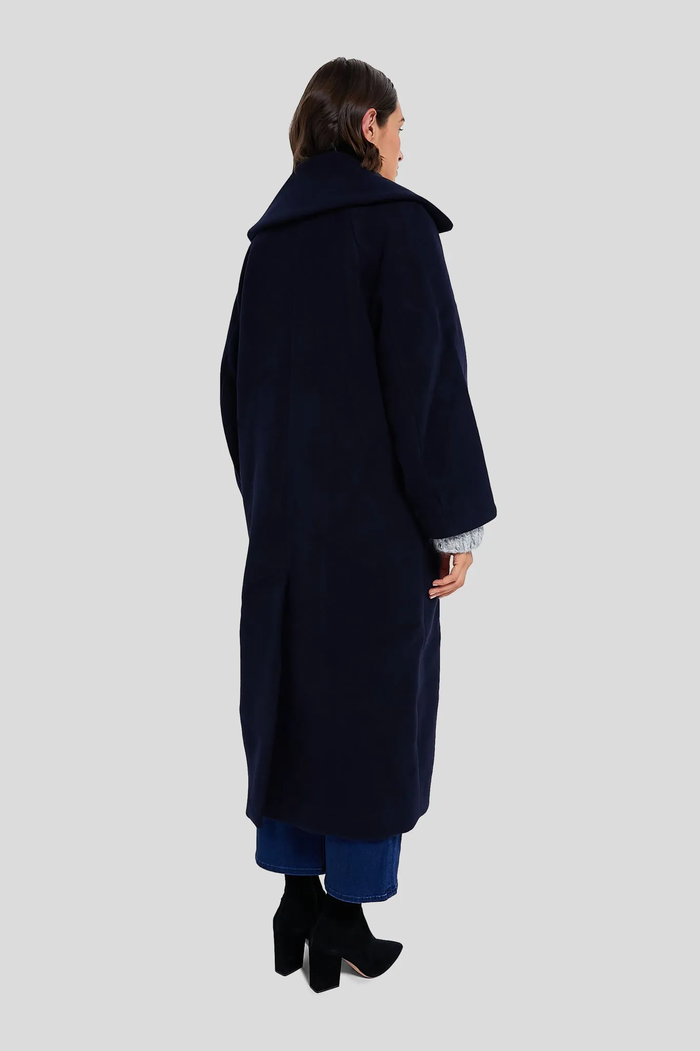 Sky Captain Boiled Wool Large Collar Coat