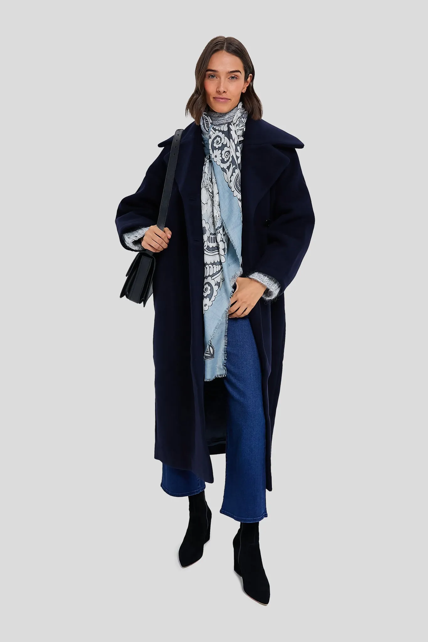 Sky Captain Boiled Wool Large Collar Coat