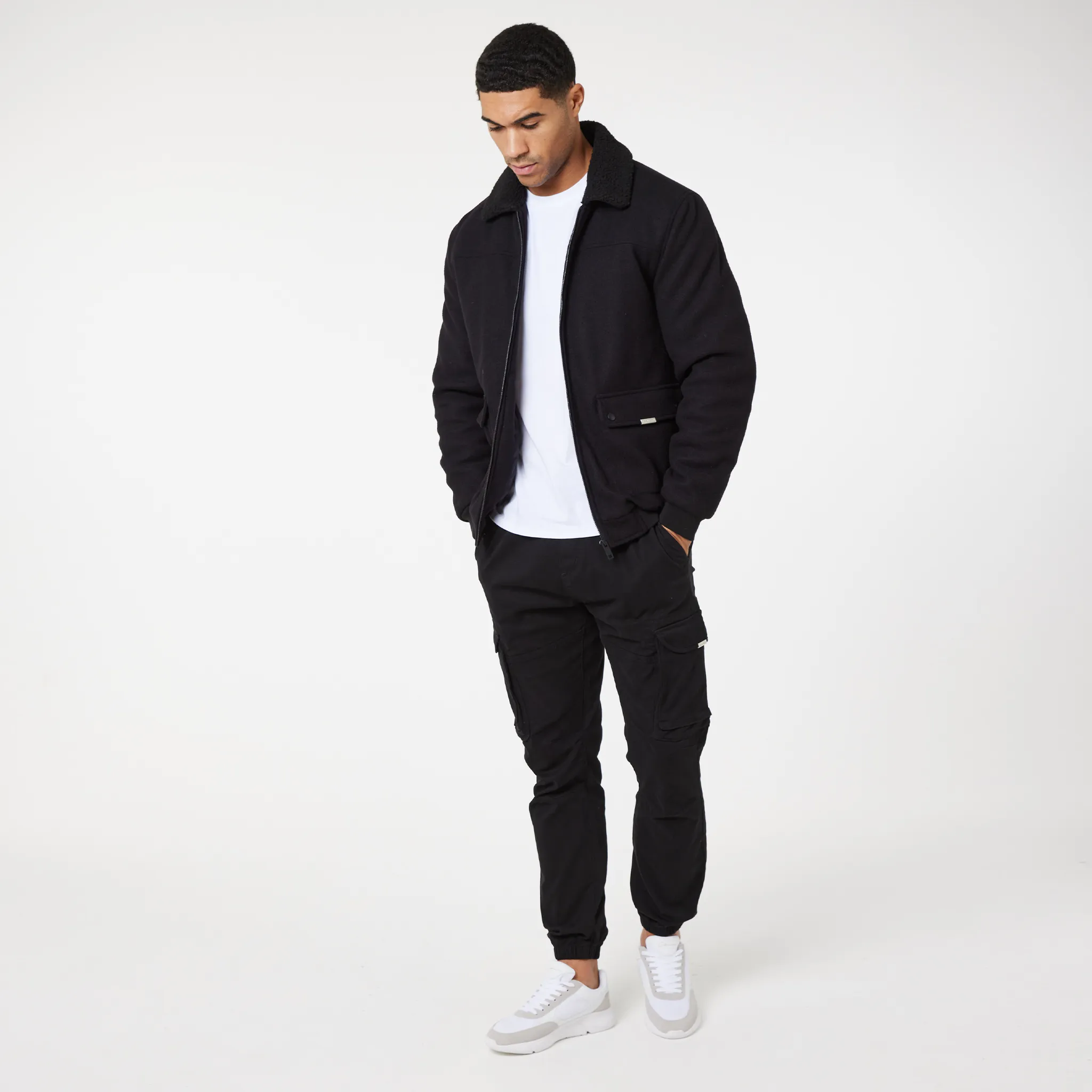 Smart Faux Wool Jacket | Black