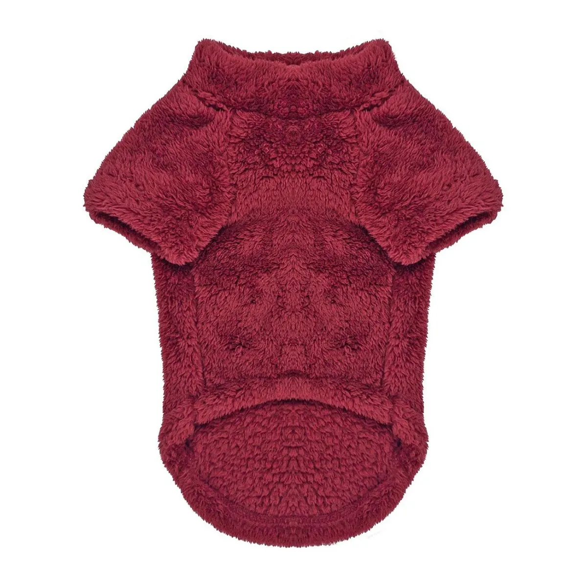 Soft Plush Pullover Dog Coat Burgundy