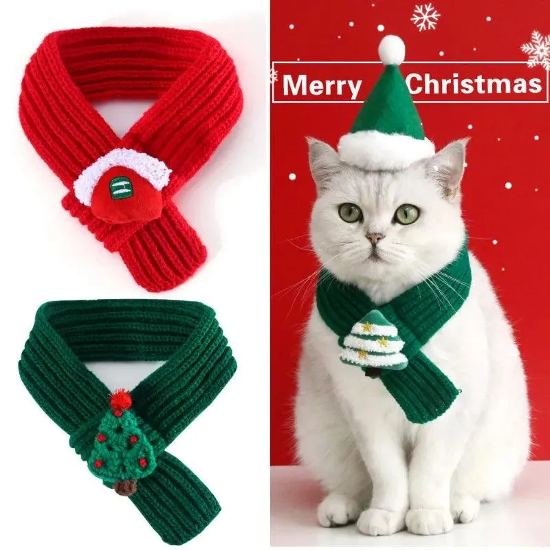 Solid Color Christmas Snow Pet Scarf Collar