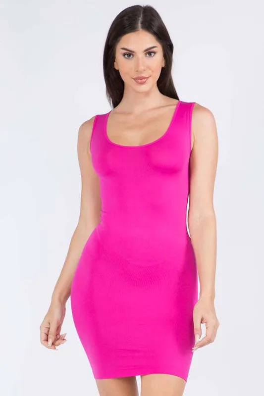 SOLID COLOR TANK DRESSS