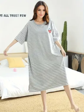 Striped Lounge Dress Stylish Comfort for Women