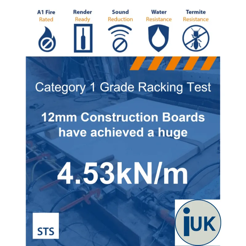 STS A1 Fire Rated Construction Cement Board 6mm