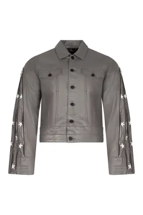 SUNSET RODEO LEATHER JACKET-GREY