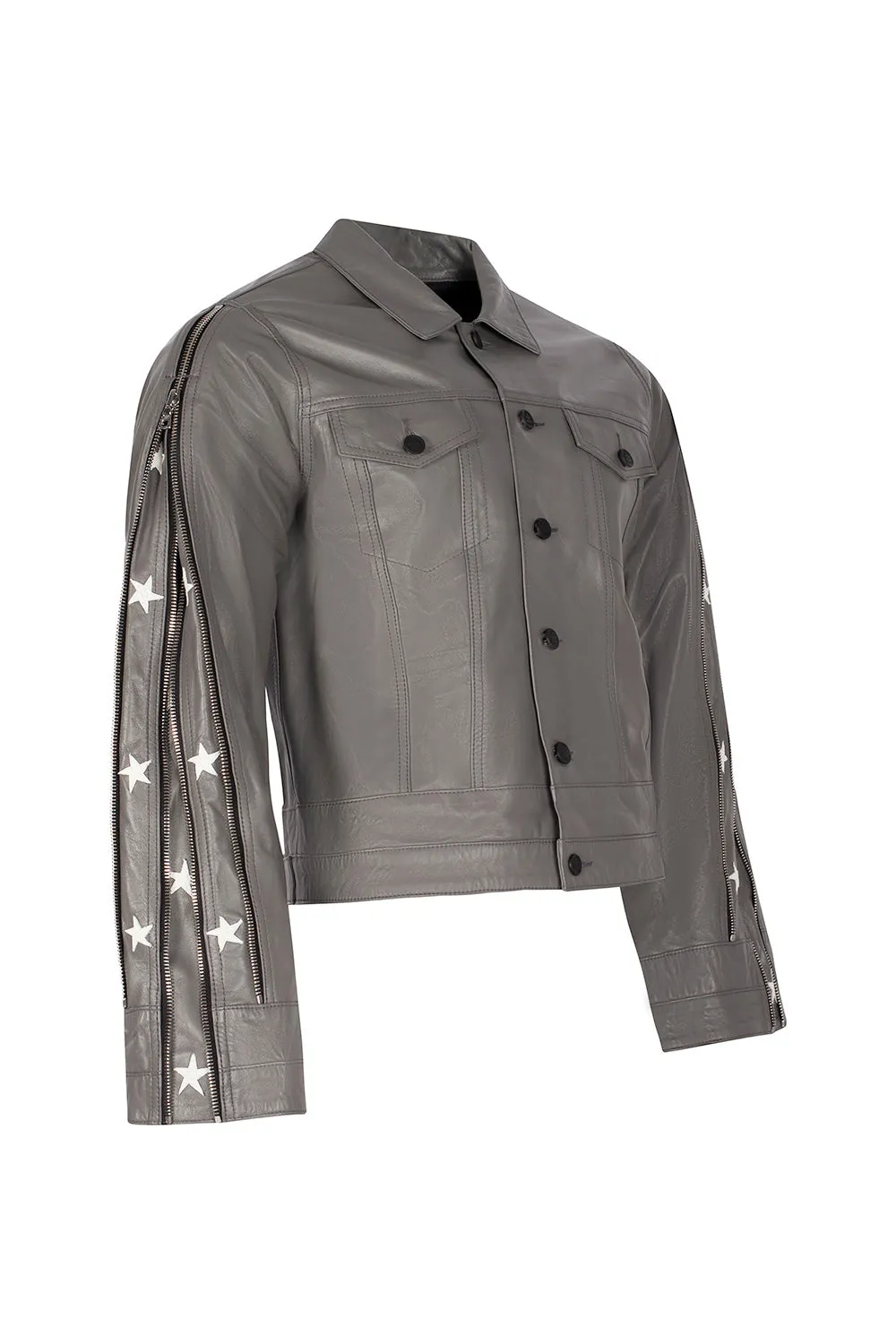 SUNSET RODEO LEATHER JACKET-GREY