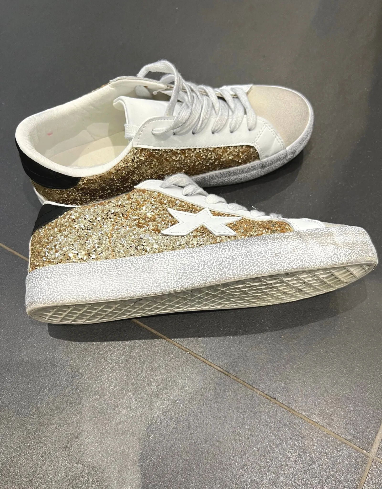 Superstar Glitter Sparkle Gold Trainers