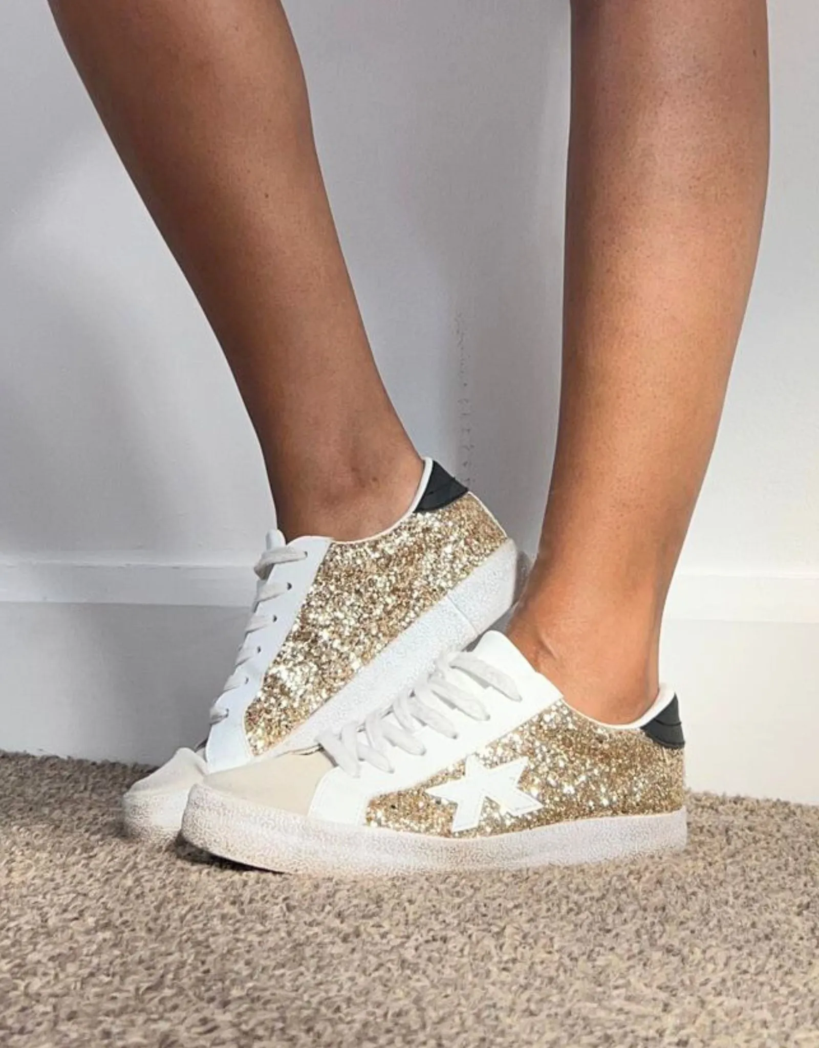 Superstar Glitter Sparkle Gold Trainers