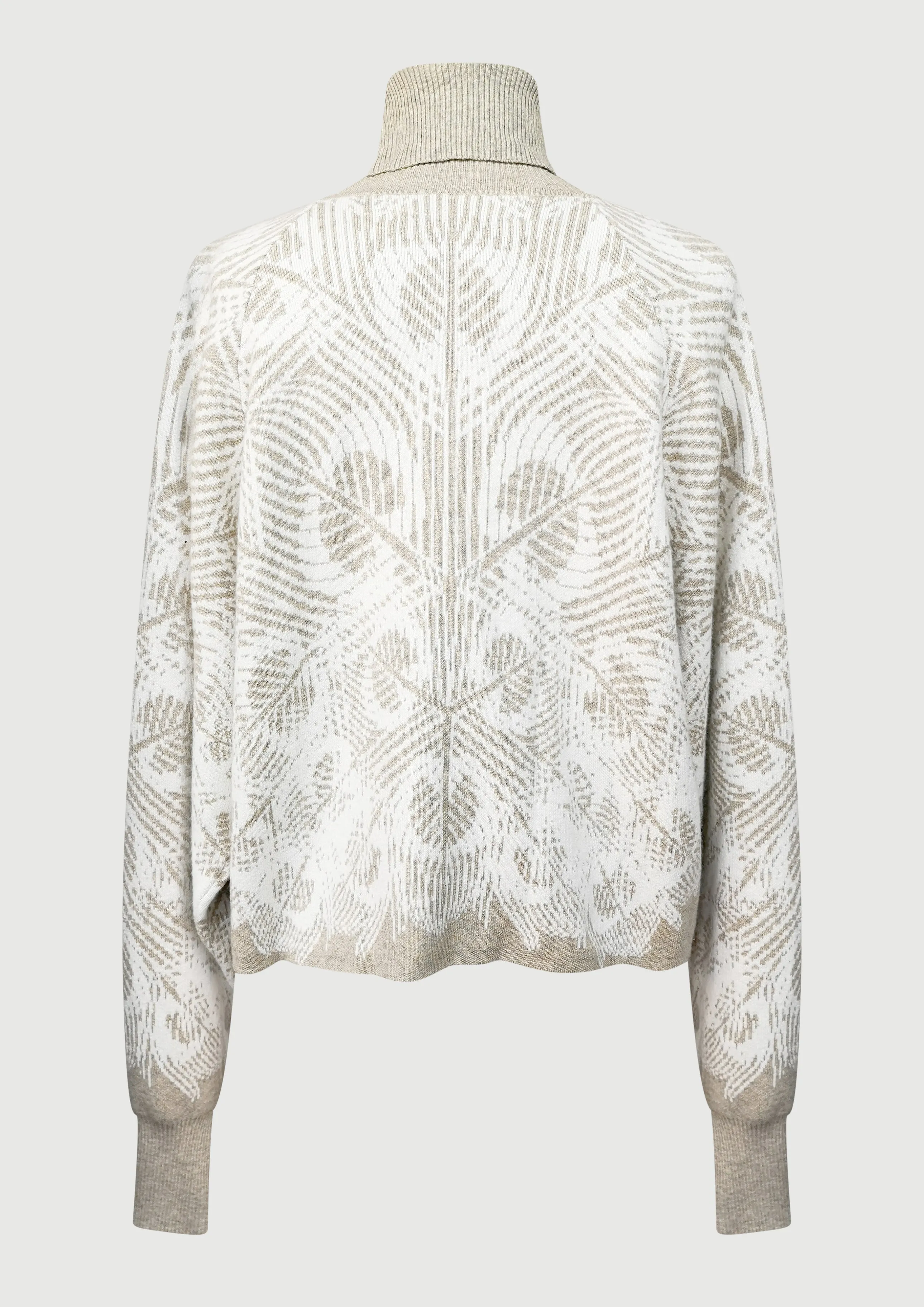 SWEATER TURTLENECK - KNIT JACQUARD beige/white