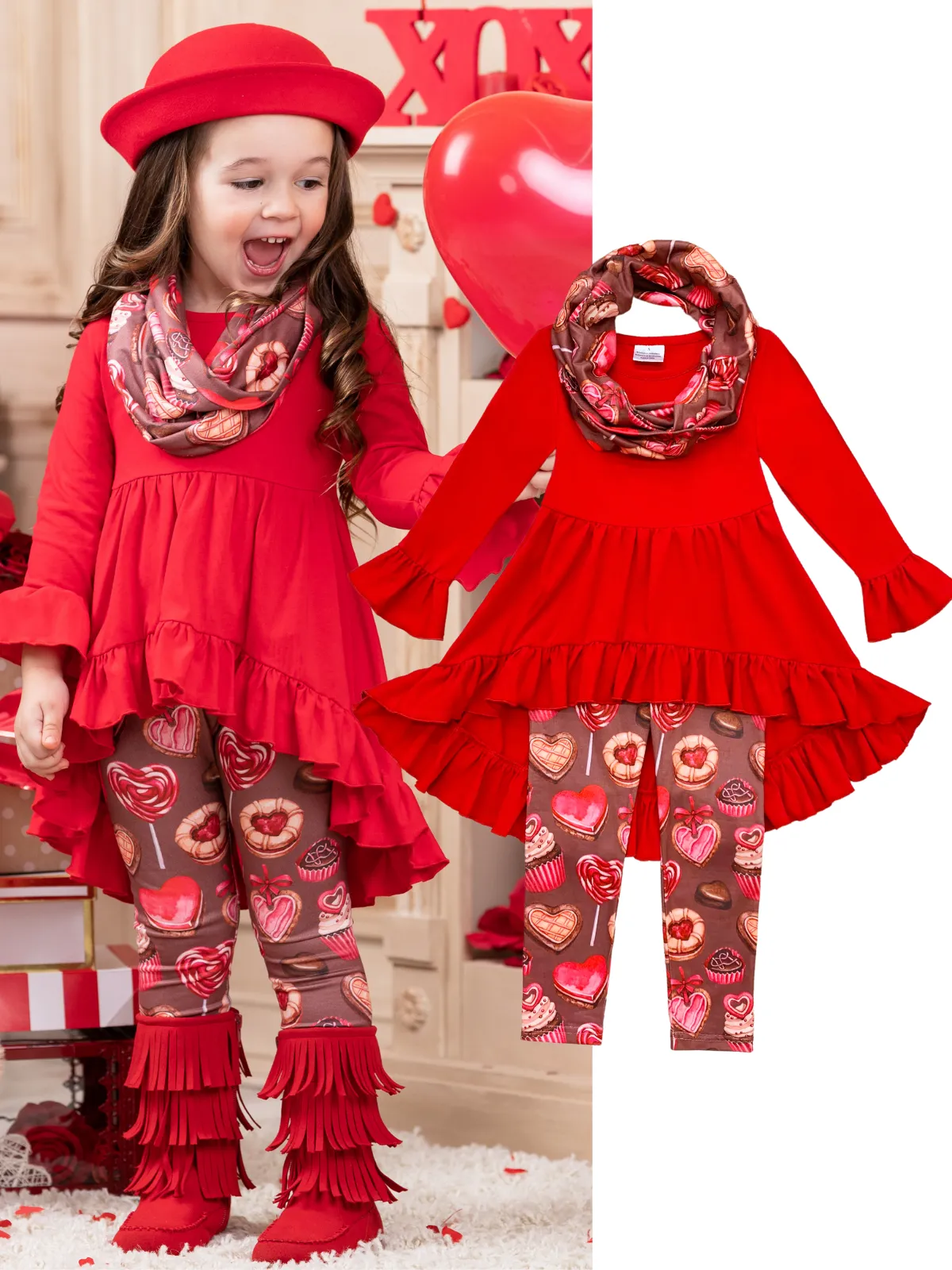 Sweetest Treat Tunic, Scarf and Legging Set