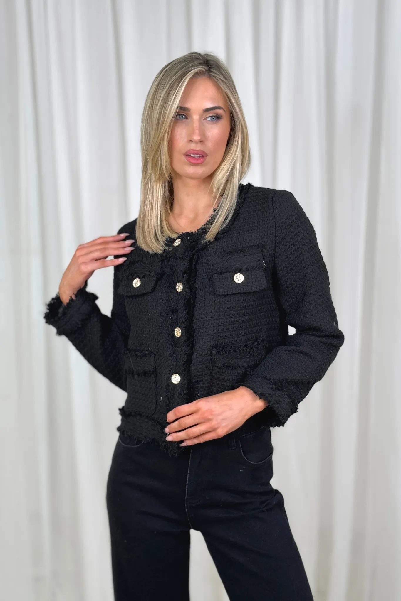 Taylor Tweed Jacket In Black