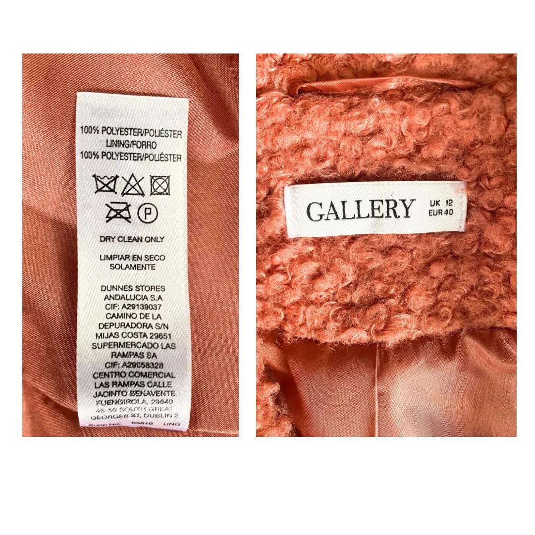 Teddy Coat Coral SIZE 12