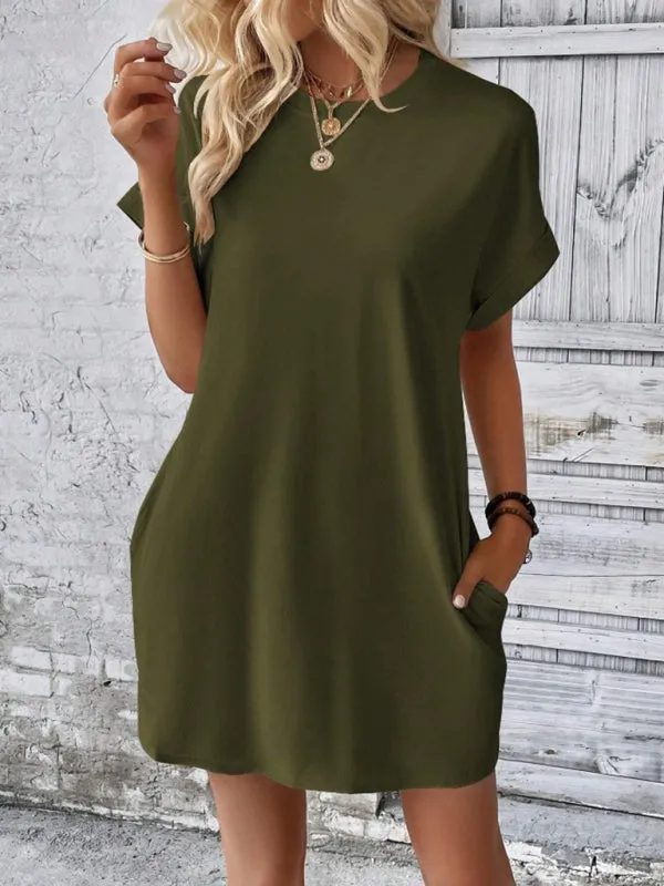 TEEK - Loose Short Sleeve Pocket Dress