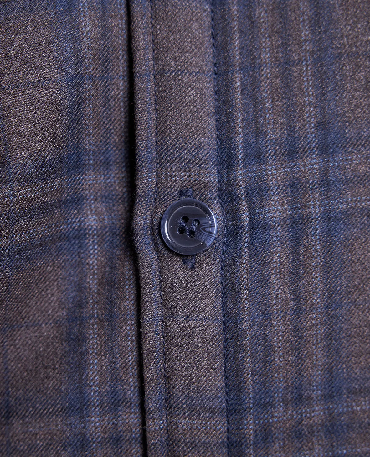 The Barrett - Wool Shirt Jacket w/Quilted Lining - Brown/Navy