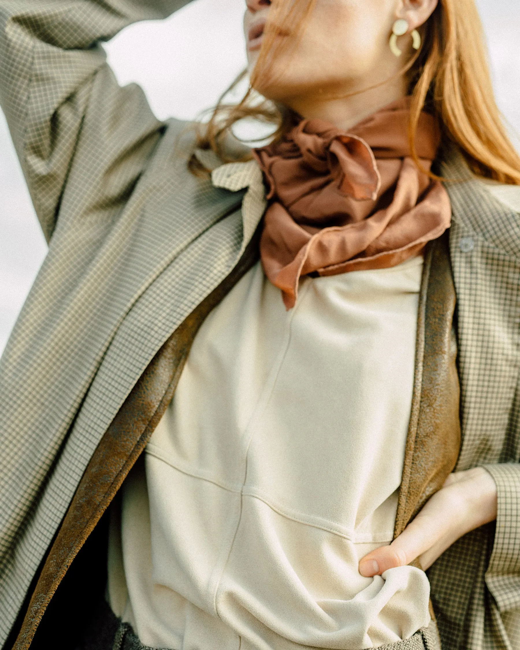 'The Classic' Washable Silk Scarf in Copper