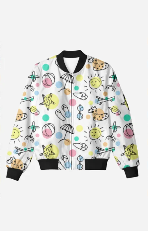 The Doodle Lifestyle - Unisex Printed Bomber Jacket with Pockets