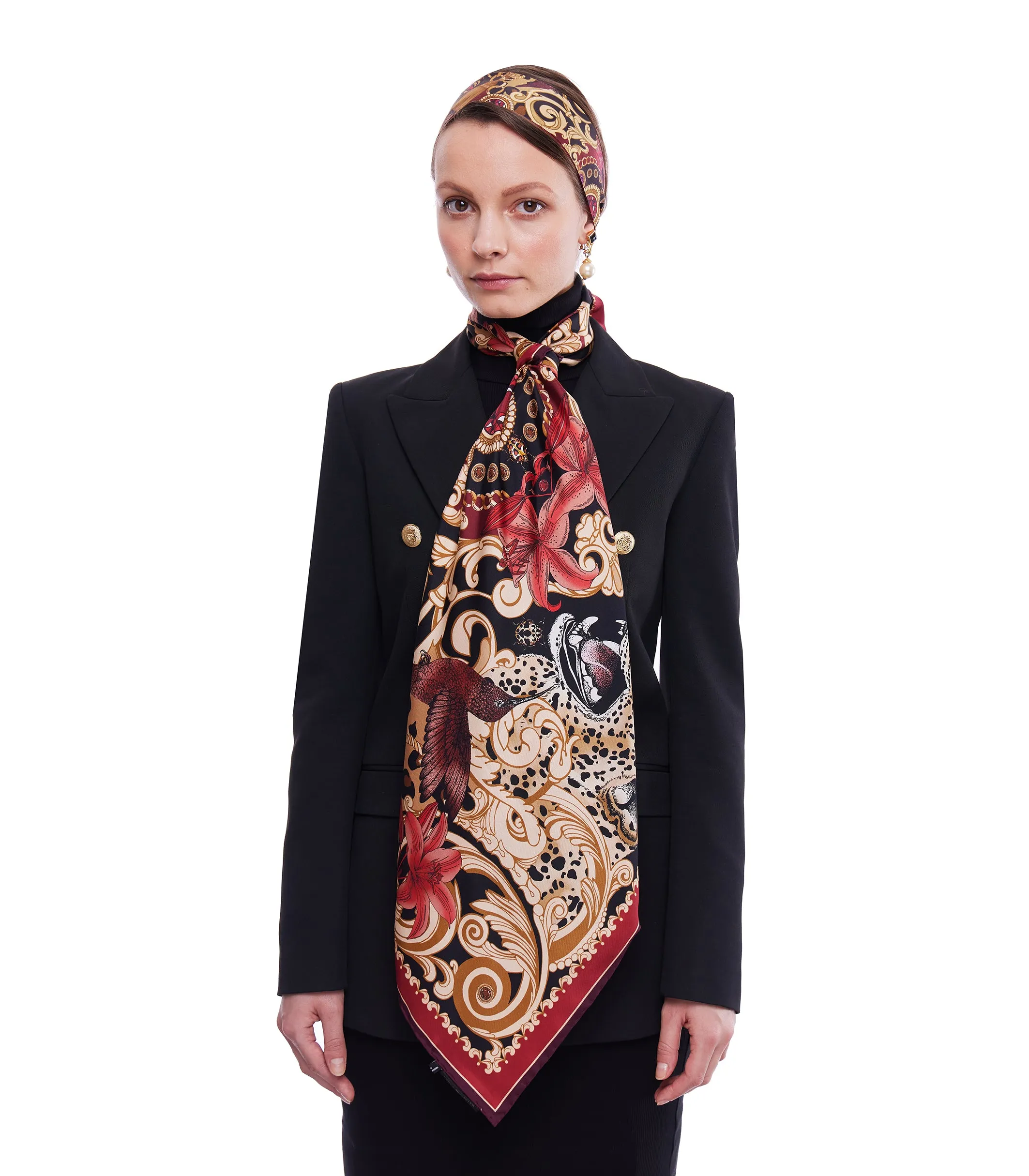 The Leopard & Ruby Silk Scarf | 90x90cm [Preorder]