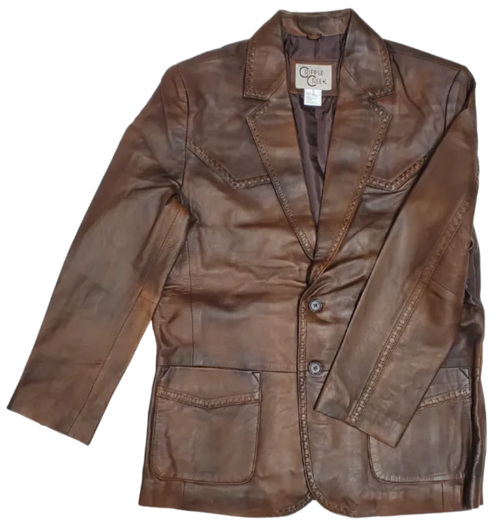 The "Cassidy" Western Boot Stitch Blazer Leather Jacket