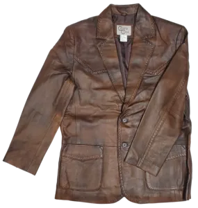 The "Cassidy" Western Boot Stitch Blazer Leather Jacket