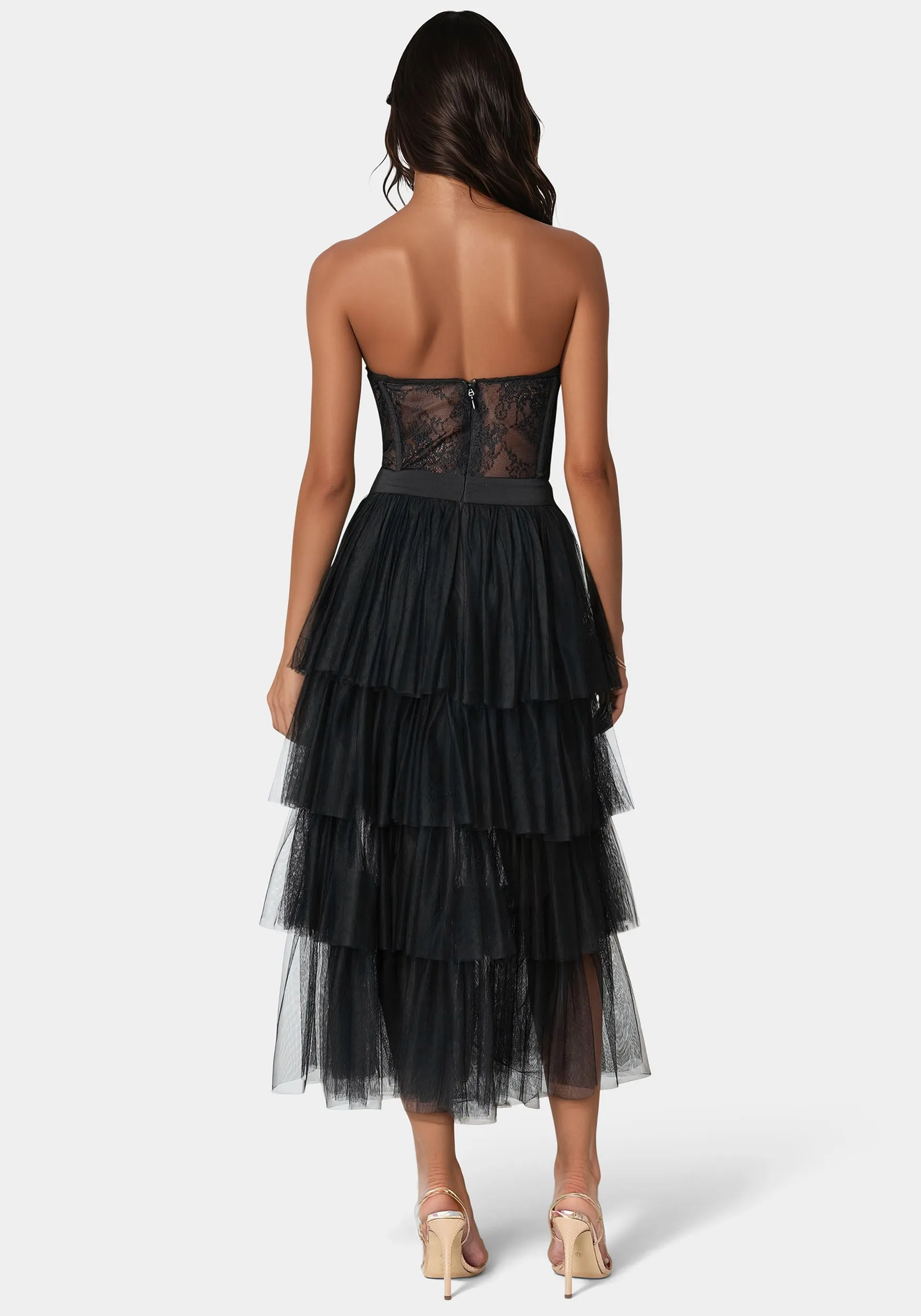 Tulle Corset Midi Dress