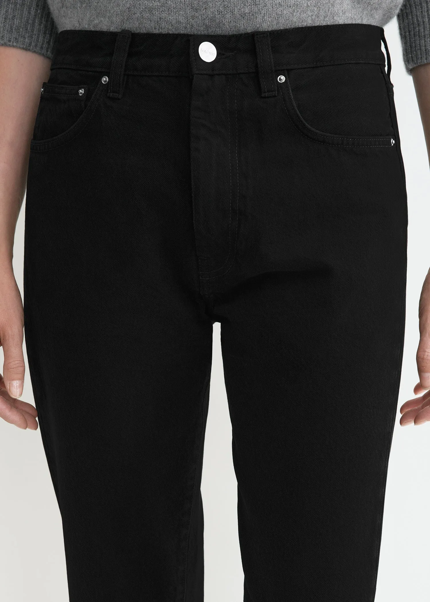 Twisted seam denim black