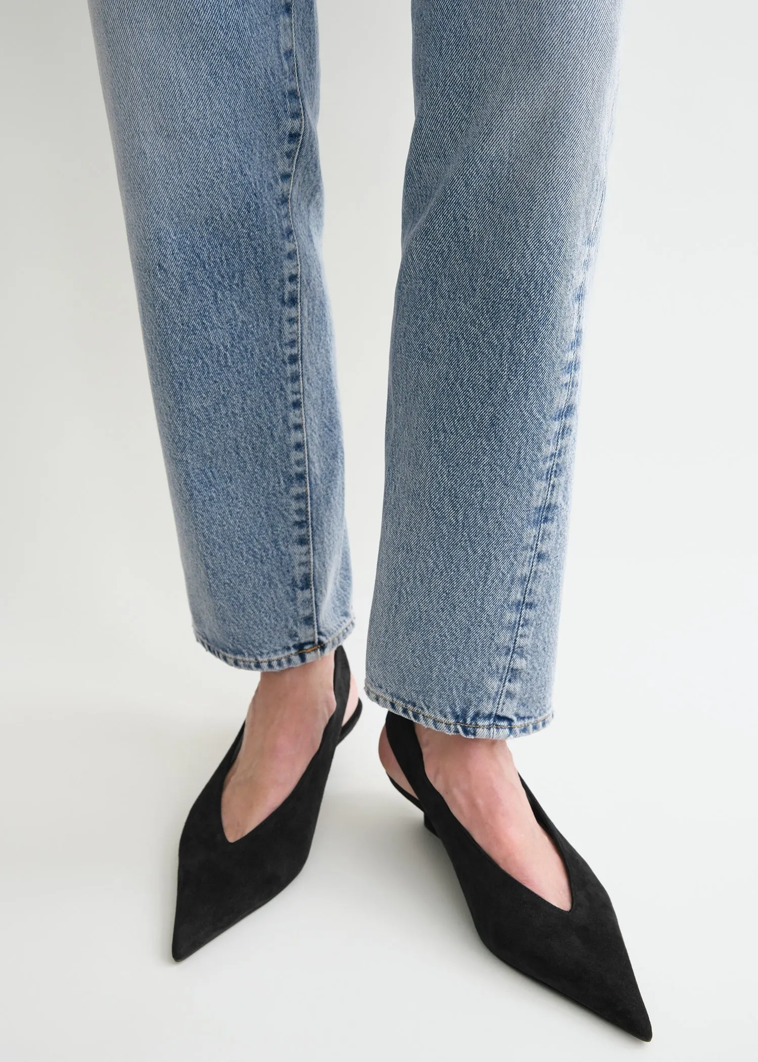 Twisted seam denim worn blue