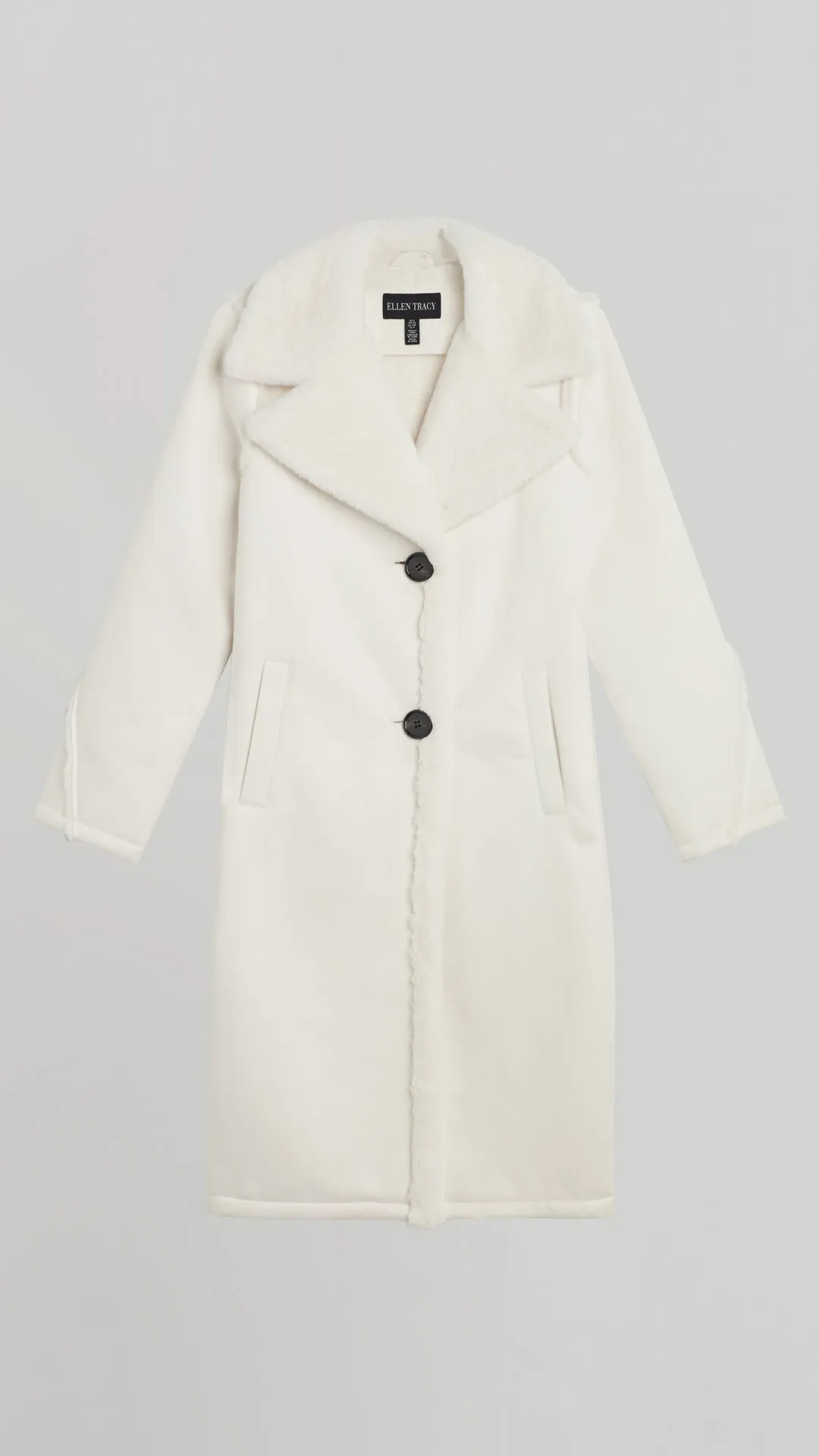 TWO-BUTTON LUXE SHEARLING COAT