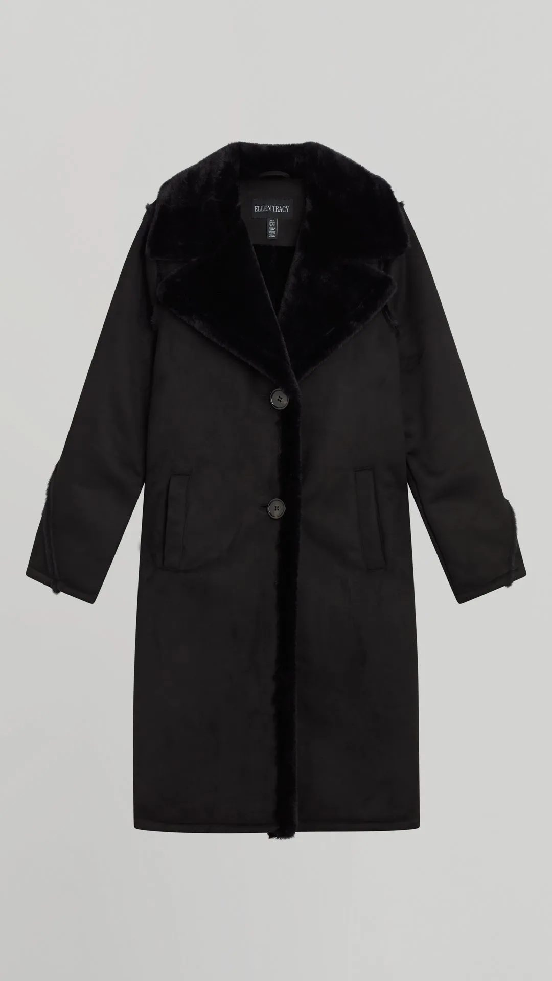 TWO-BUTTON LUXE SHEARLING COAT