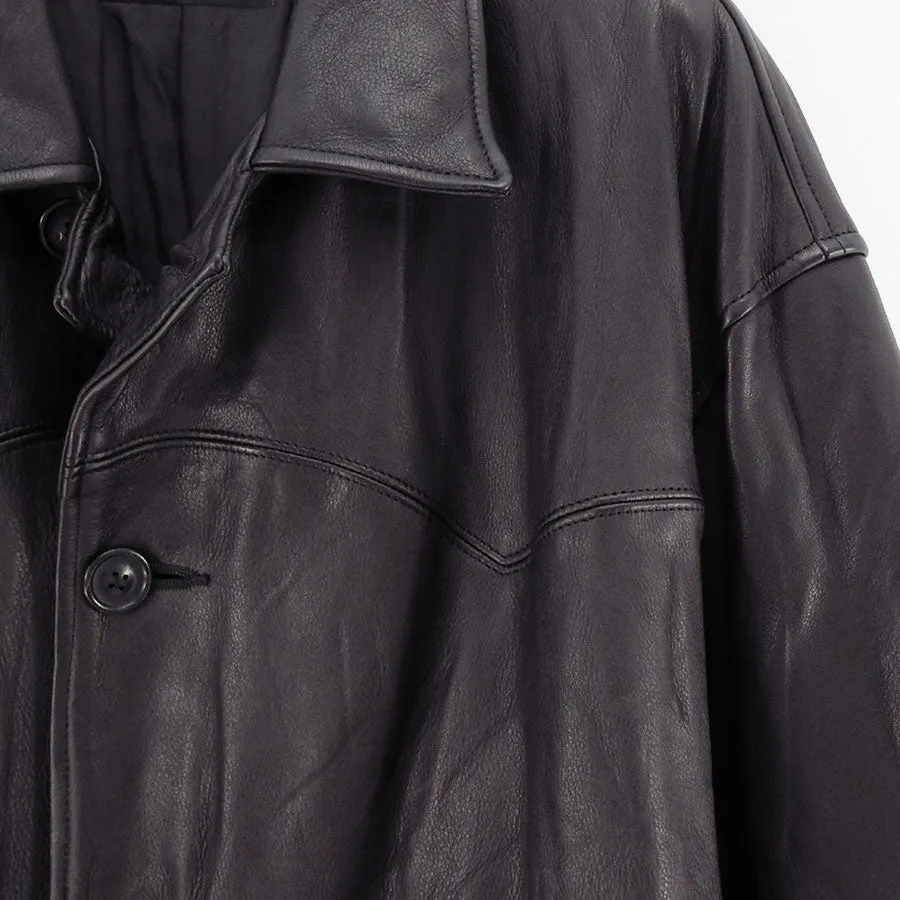 【UNUSED/アンユーズド】<br>Leather car coat <br>US2450