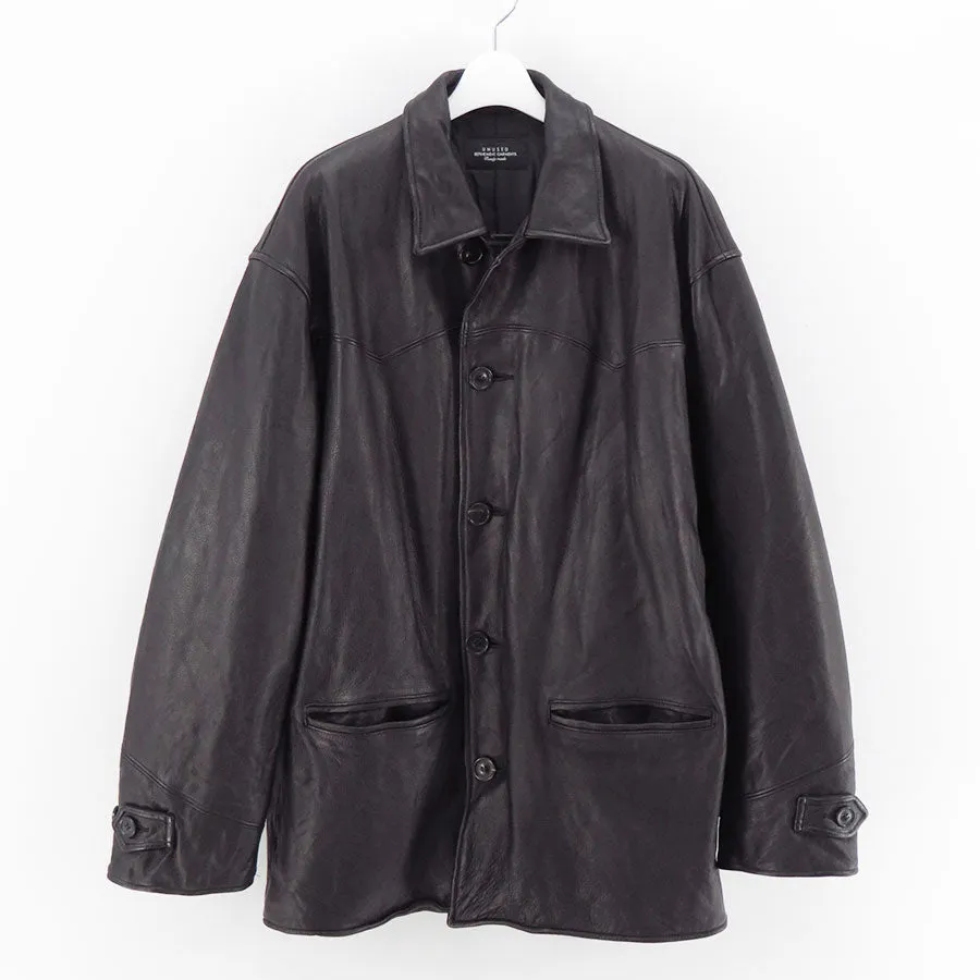 【UNUSED/アンユーズド】<br>Leather car coat <br>US2450