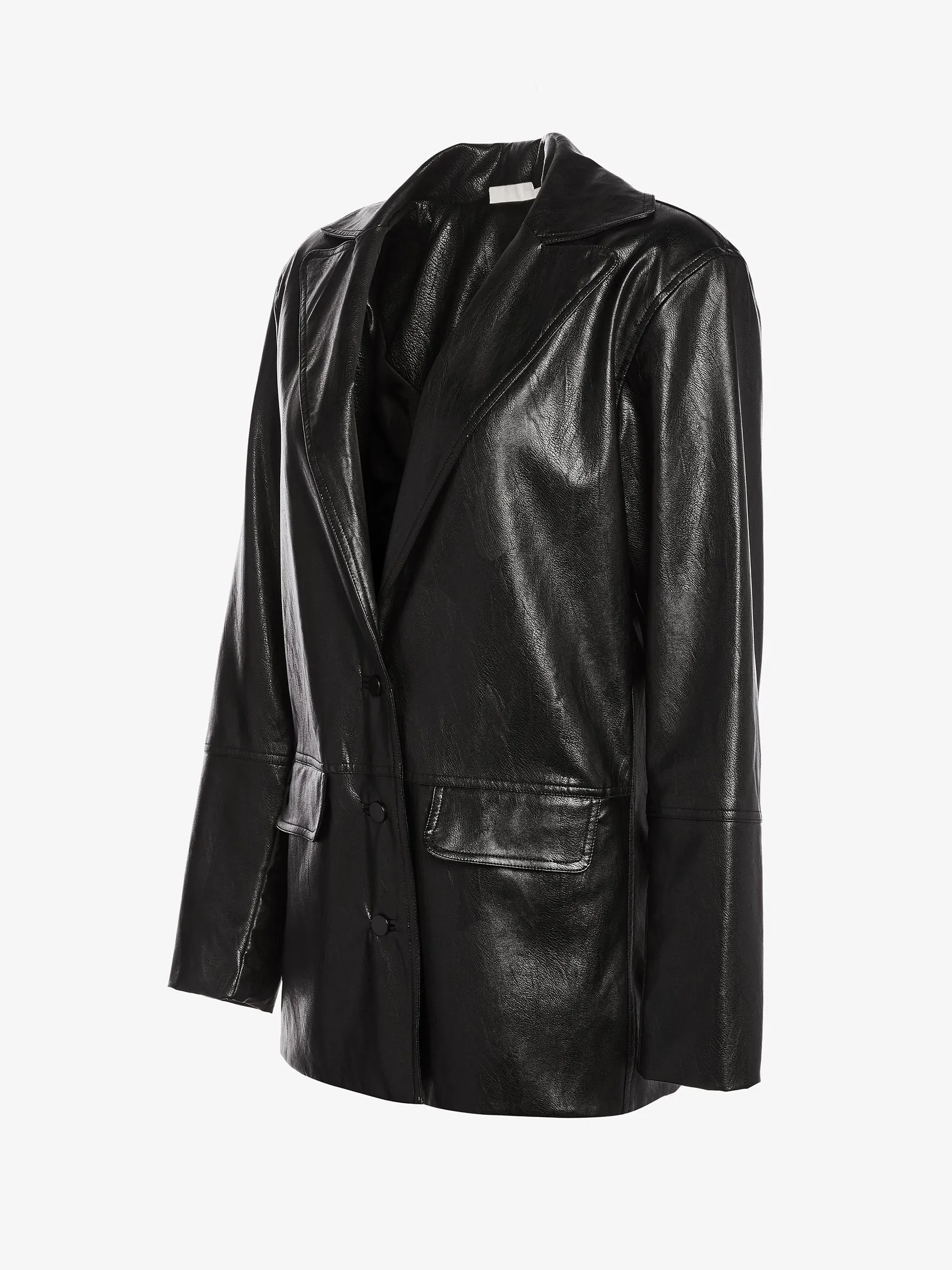 Vegan Leather Oversized Blazer