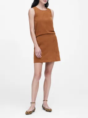 Vegan Suede Mini Skirt in Nutmeg