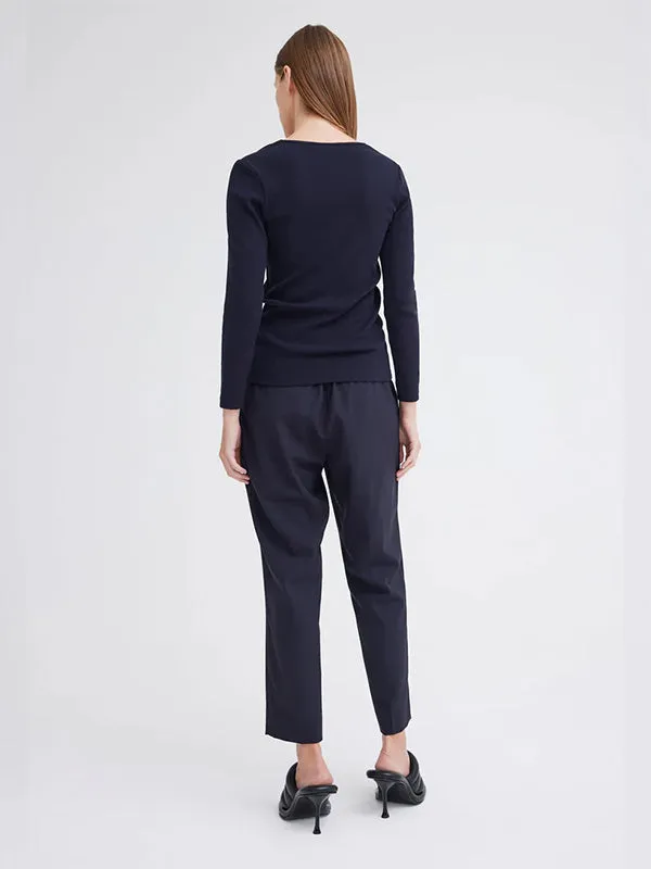 Vere Long Sleeve Top in Darkest Navy