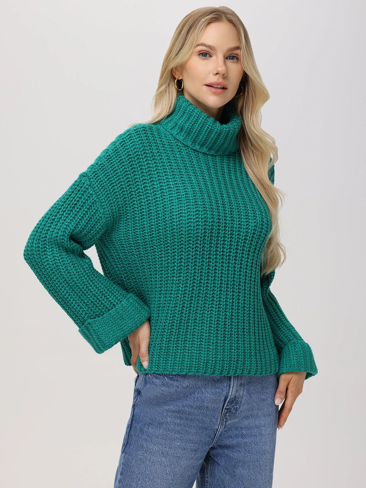 Vida: Turtleneck Shaker Pullover