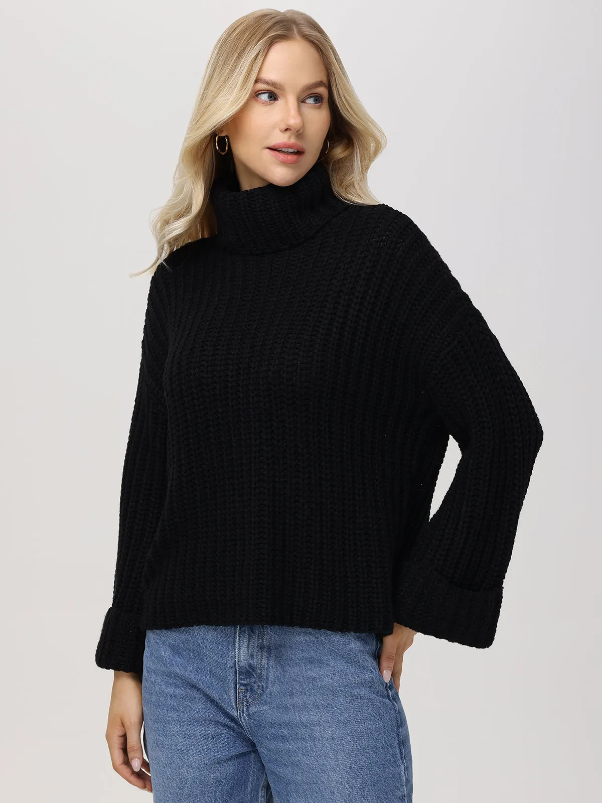 Vida: Turtleneck Shaker Pullover