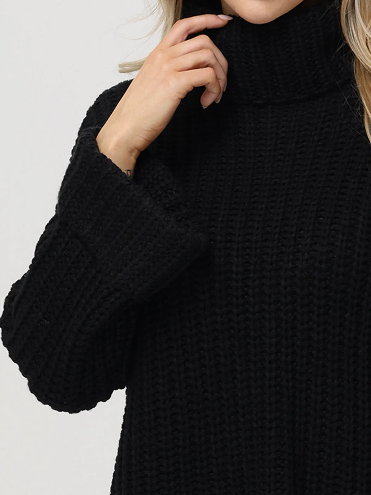 Vida: Turtleneck Shaker Pullover