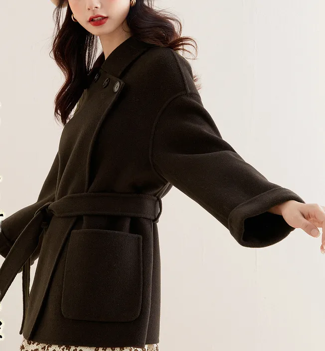 Women Coat Handmade Coat, Double Face Wool Women Coat Jacket /3550