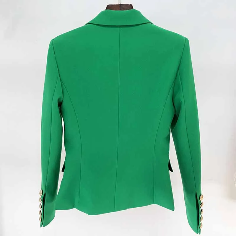 Women Emerald Green Coat Long Sleeves blazer jackets Double Breasted Coat