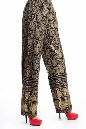 Women Printed Trouser Black