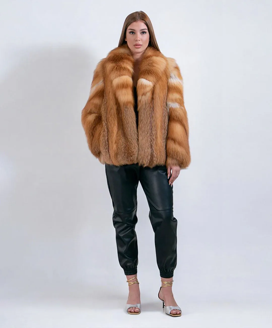 Women's Classic Red Fox Fur Coat