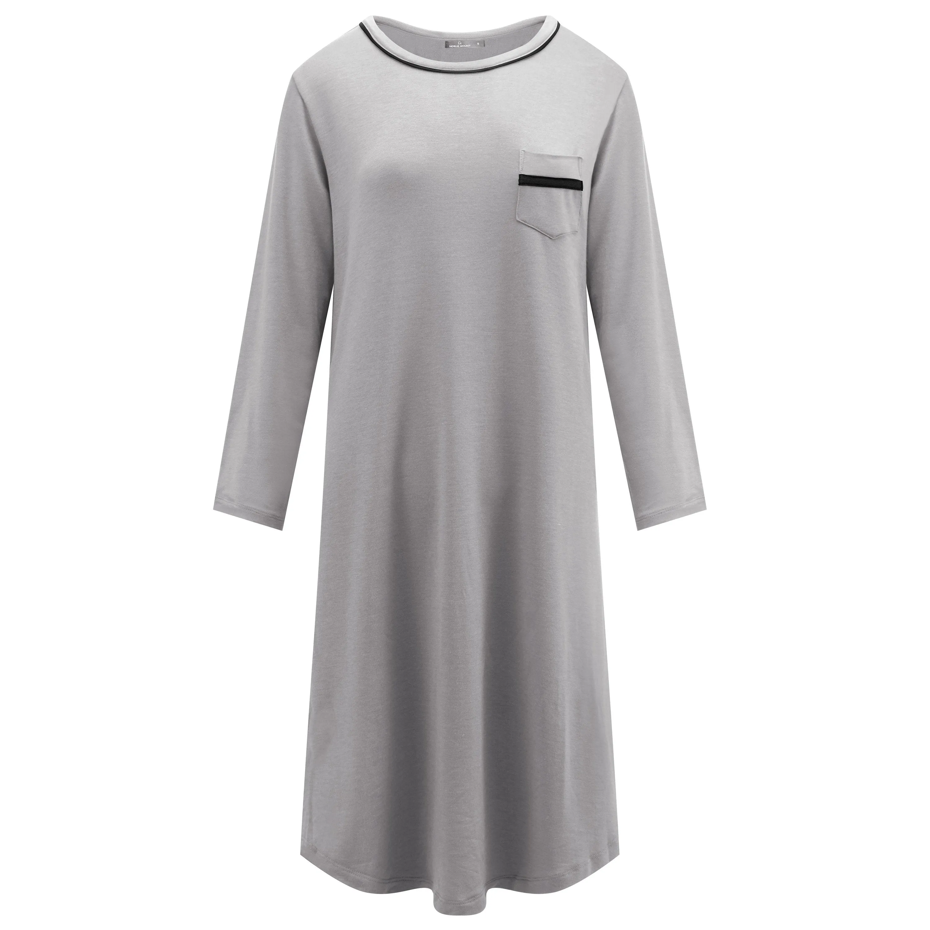 Women's Jersey Knit French Terry Sleep Dress (3/4 Sleeve)