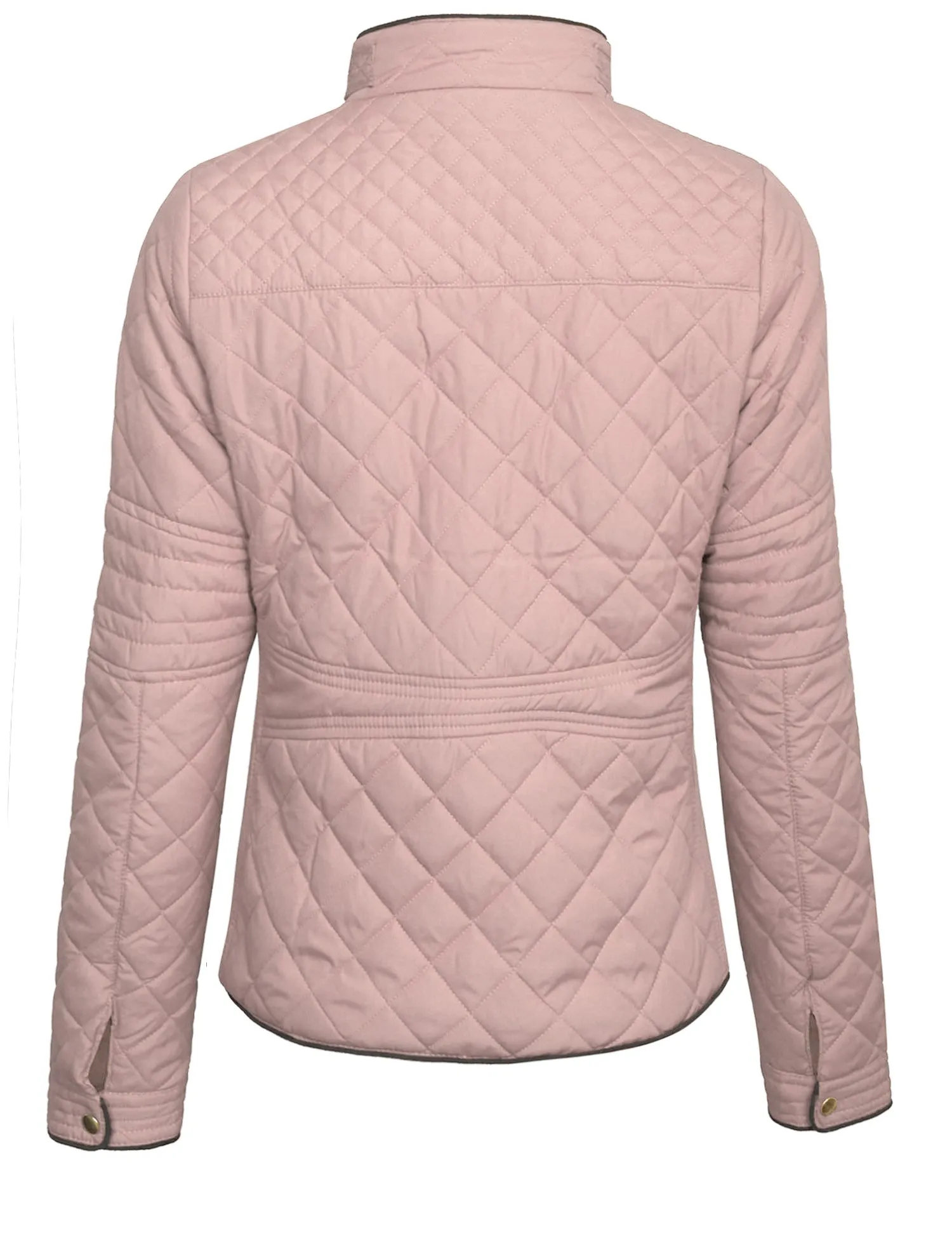 Womens Quilted Fully Lined Lightweight Zip Up Jacket S-3X