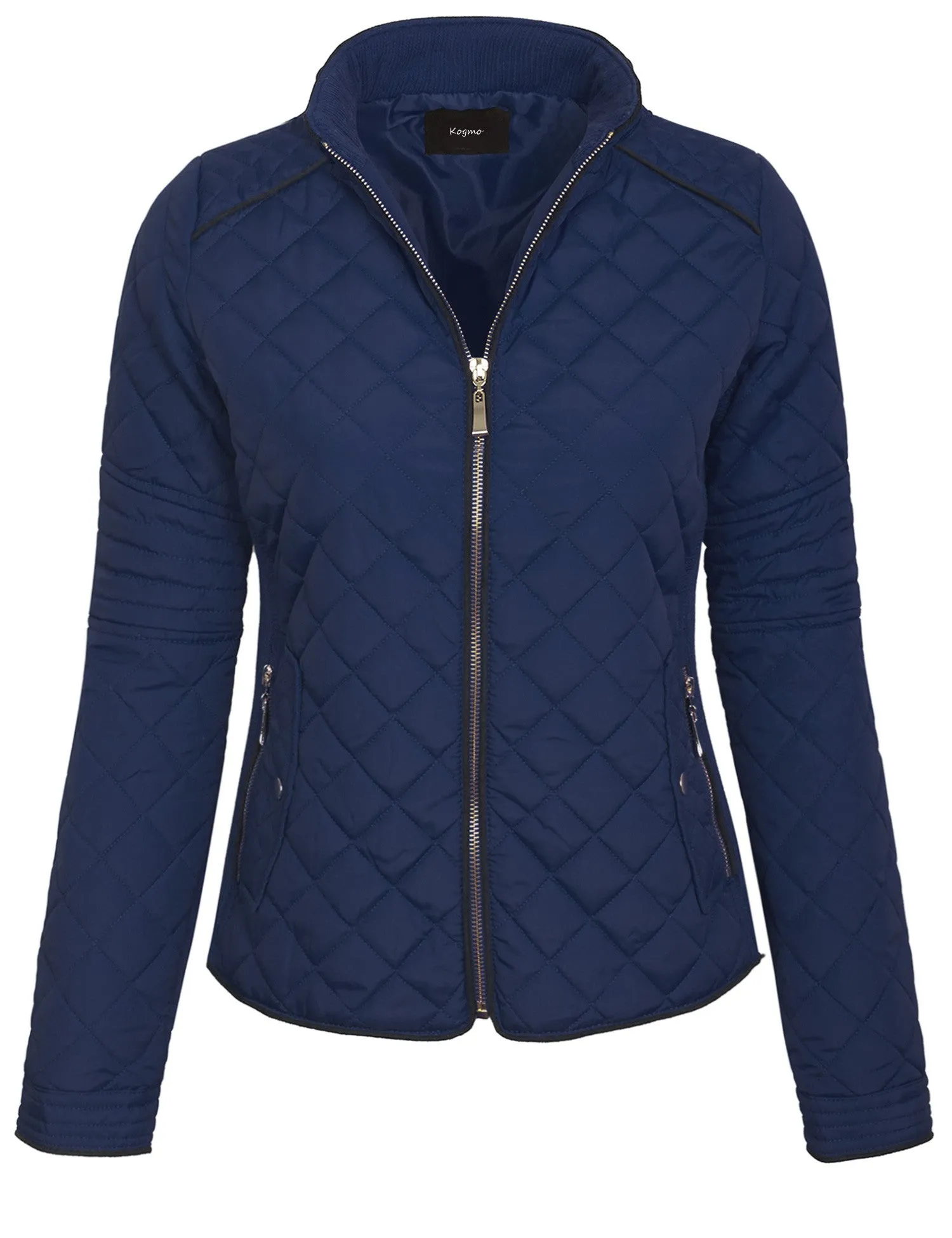 Womens Quilted Fully Lined Lightweight Zip Up Jacket S-3X