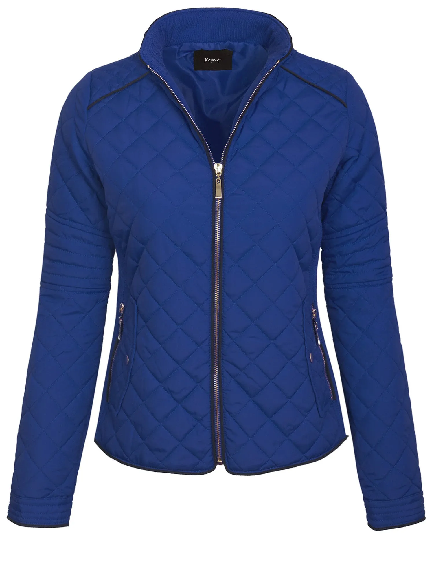 Womens Quilted Fully Lined Lightweight Zip Up Jacket S-3X