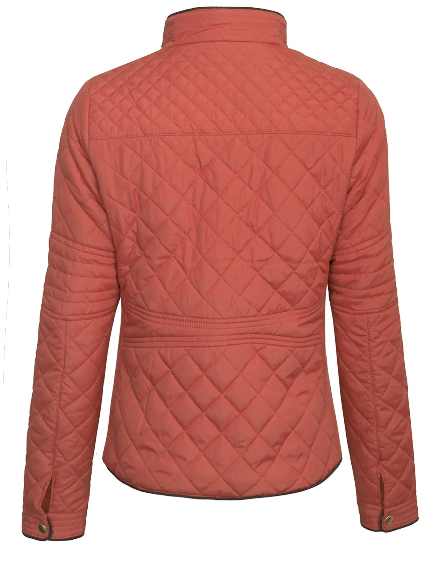 Womens Quilted Fully Lined Lightweight Zip Up Jacket S-3X